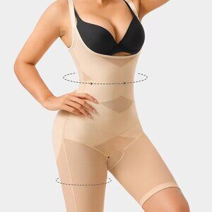 Shapewear Bodysuits Open Bust Full Body with Crotch Opening, Size XXL